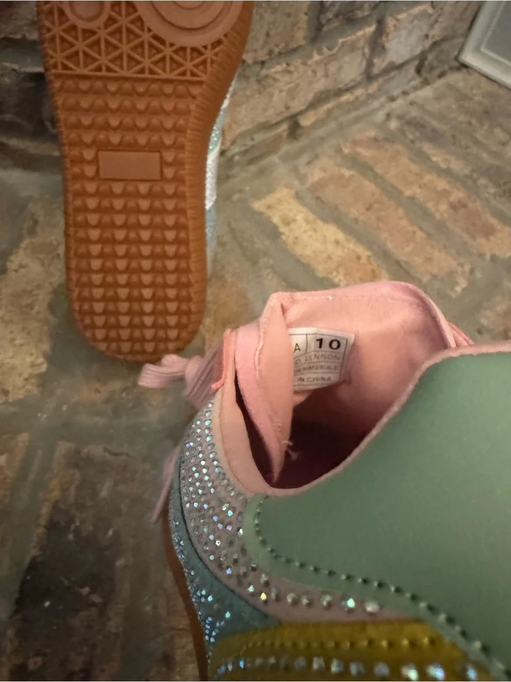 Berness Sparkle Pastel Athletic Sneakers - Pink, Teal & Mint Size 10